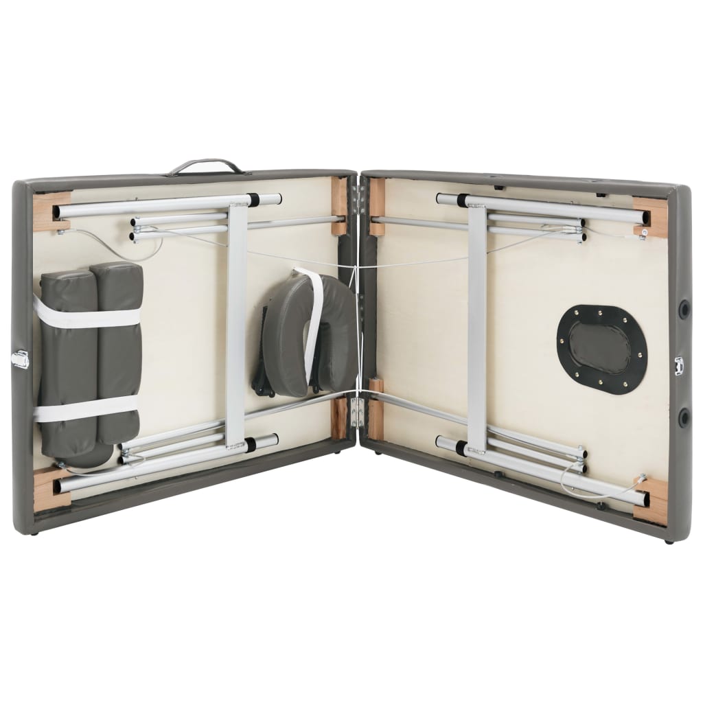 Massagetafel met 2 zones 186x68 cm aluminium frame antraciet is nu te koop bij PeponiXL, paradijselijk wonen!