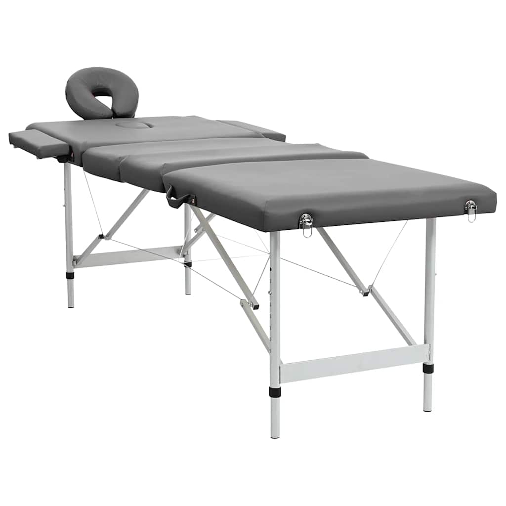 Massagetafel met 4 zones 186x68 cm aluminium frame antraciet is nu te koop bij PeponiXL, paradijselijk wonen!