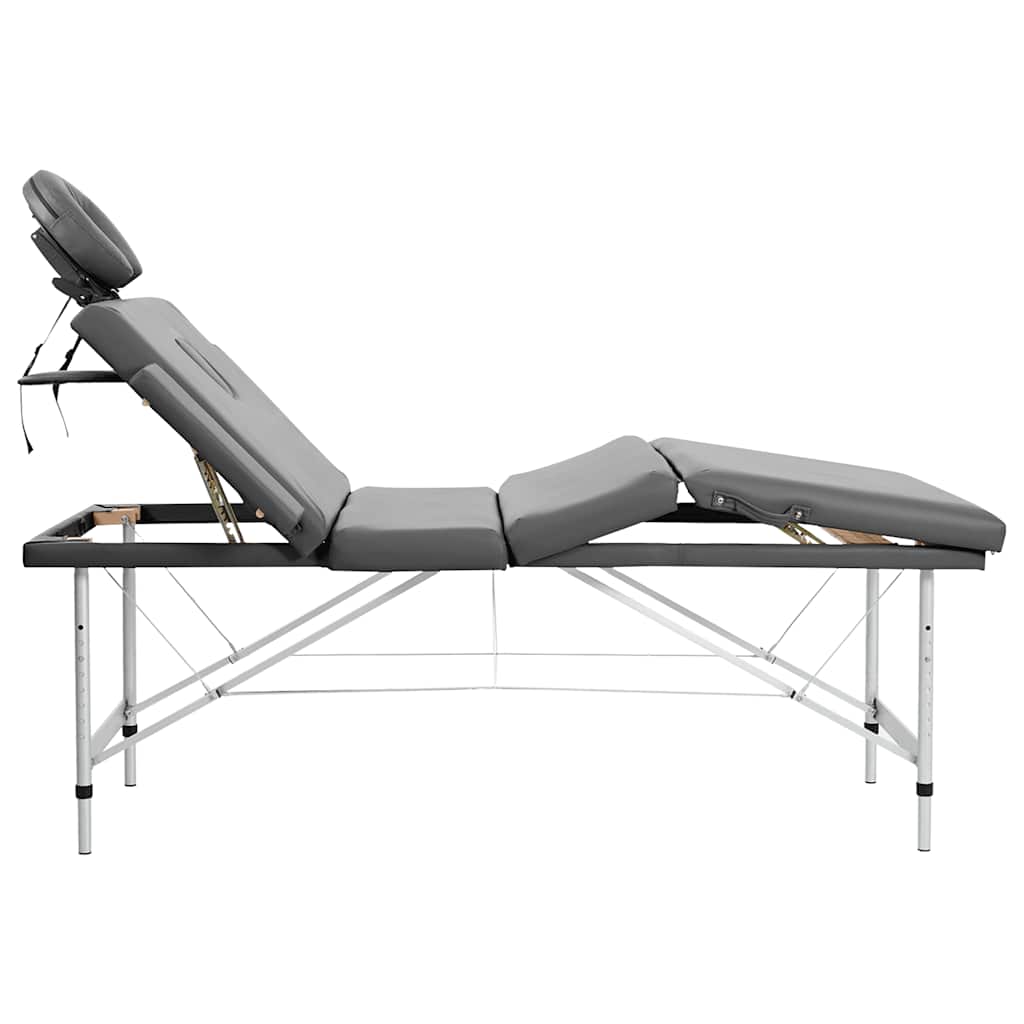 Massagetafel met 4 zones 186x68 cm aluminium frame antraciet is nu te koop bij PeponiXL, paradijselijk wonen!