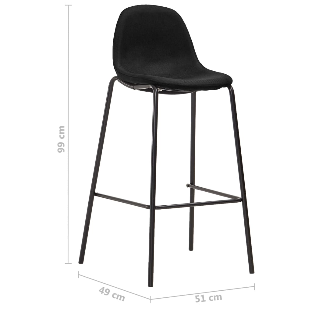 Barstoelen 4 st stof zwart is nu te koop bij PeponiXL, paradijselijk wonen!