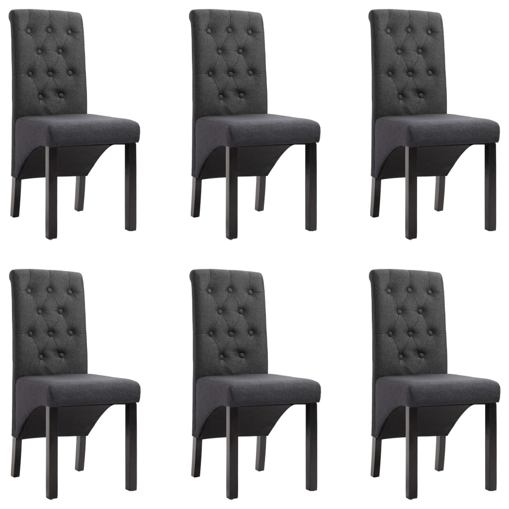 Eetkamerstoelen 6 st stof donkergrijs is nu te koop bij PeponiXL, paradijselijk wonen!