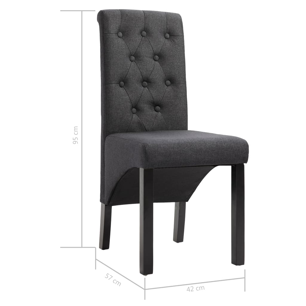Eetkamerstoelen 6 st stof donkergrijs is nu te koop bij PeponiXL, paradijselijk wonen!