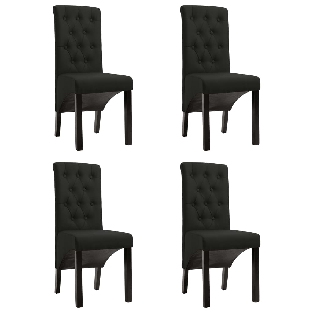 Eetkamerstoelen 4 st stof zwart is nu te koop bij PeponiXL, paradijselijk wonen!