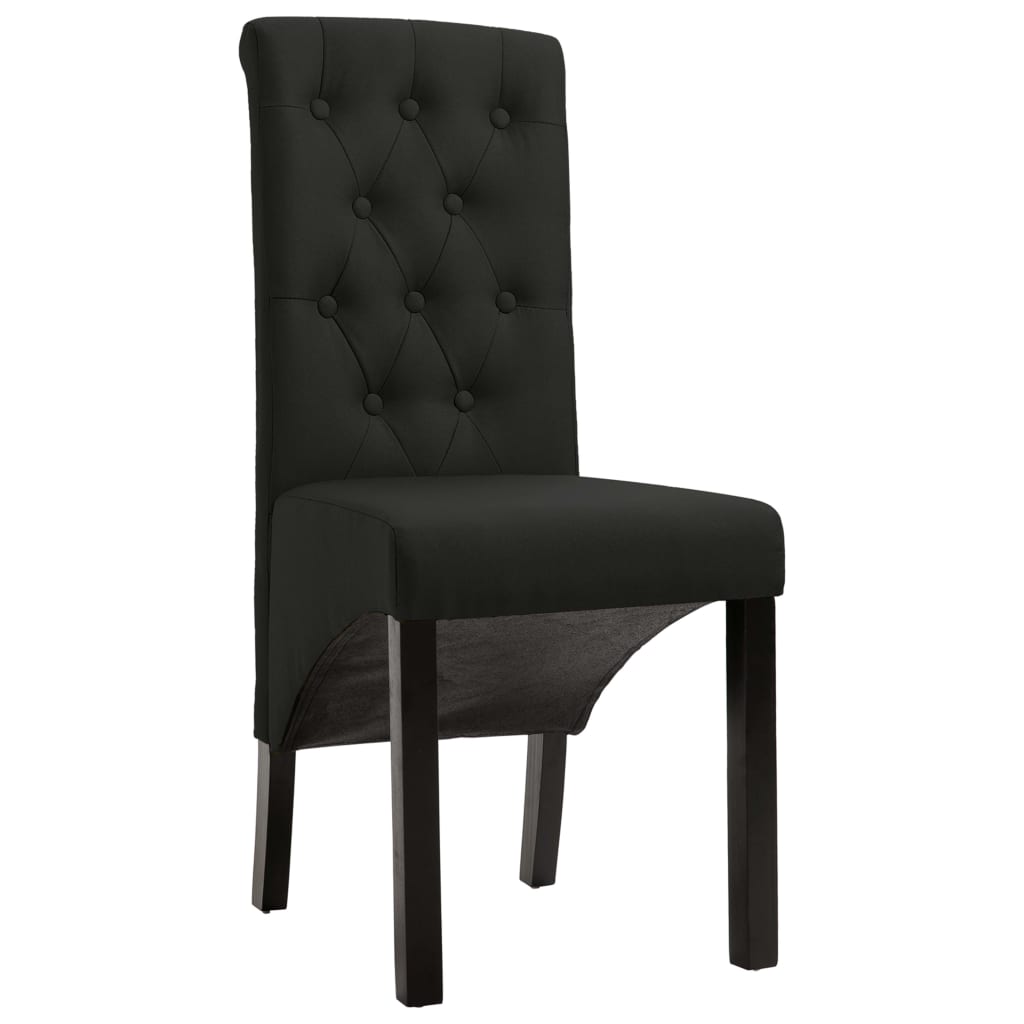 Eetkamerstoelen 4 st stof zwart is nu te koop bij PeponiXL, paradijselijk wonen!
