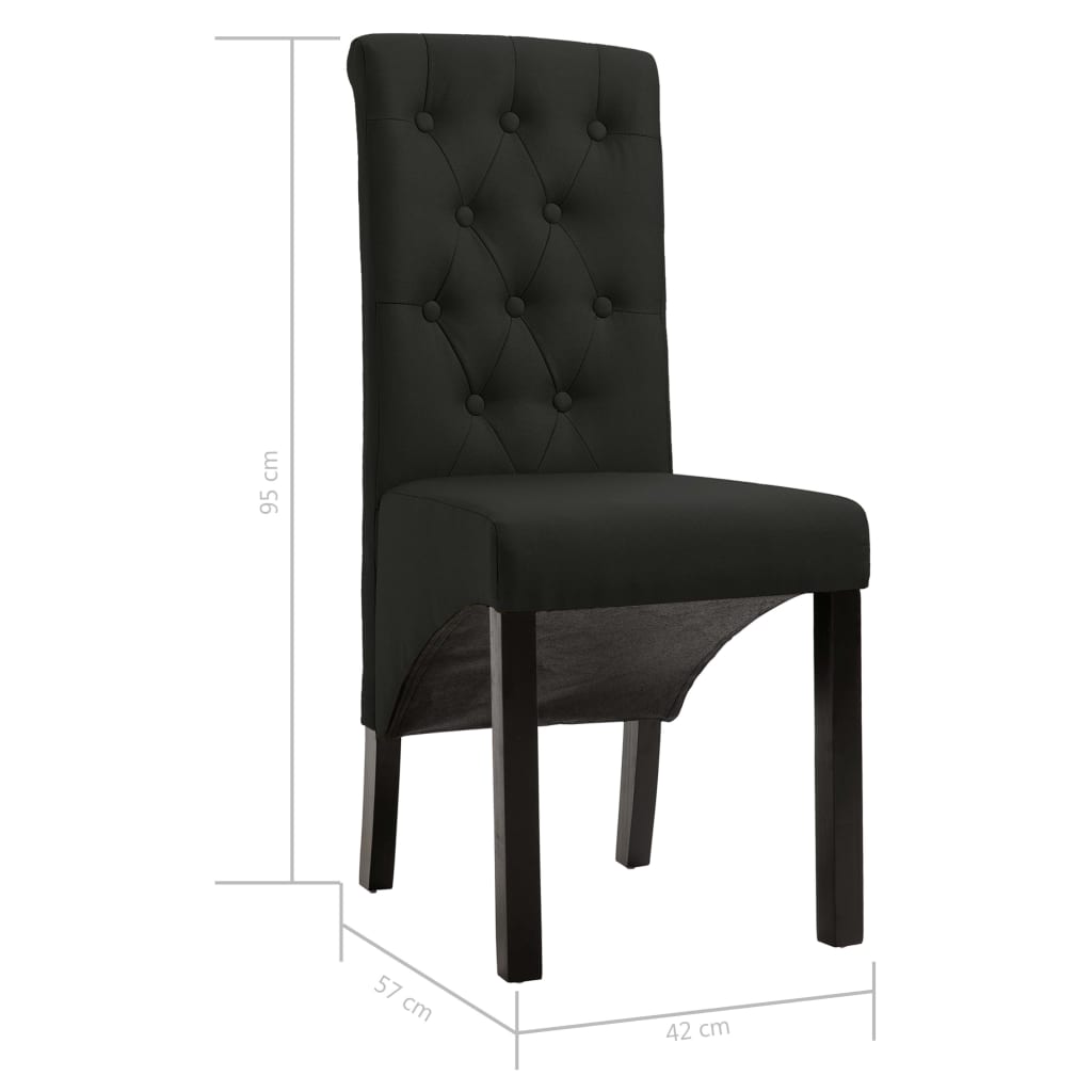 Eetkamerstoelen 4 st stof zwart is nu te koop bij PeponiXL, paradijselijk wonen!