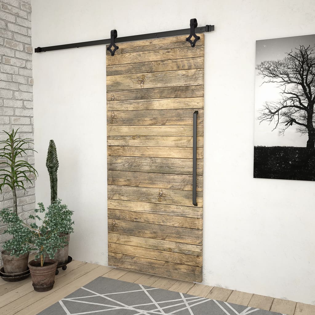Doos met onderdelen voor schuifdeur SKIEN 183 cm staal zwart is nu te koop bij PeponiXL, paradijselijk wonen!