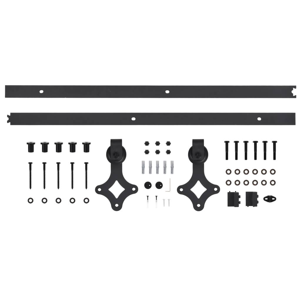Doos met onderdelen voor schuifdeur SKIEN 183 cm staal zwart is nu te koop bij PeponiXL, paradijselijk wonen!