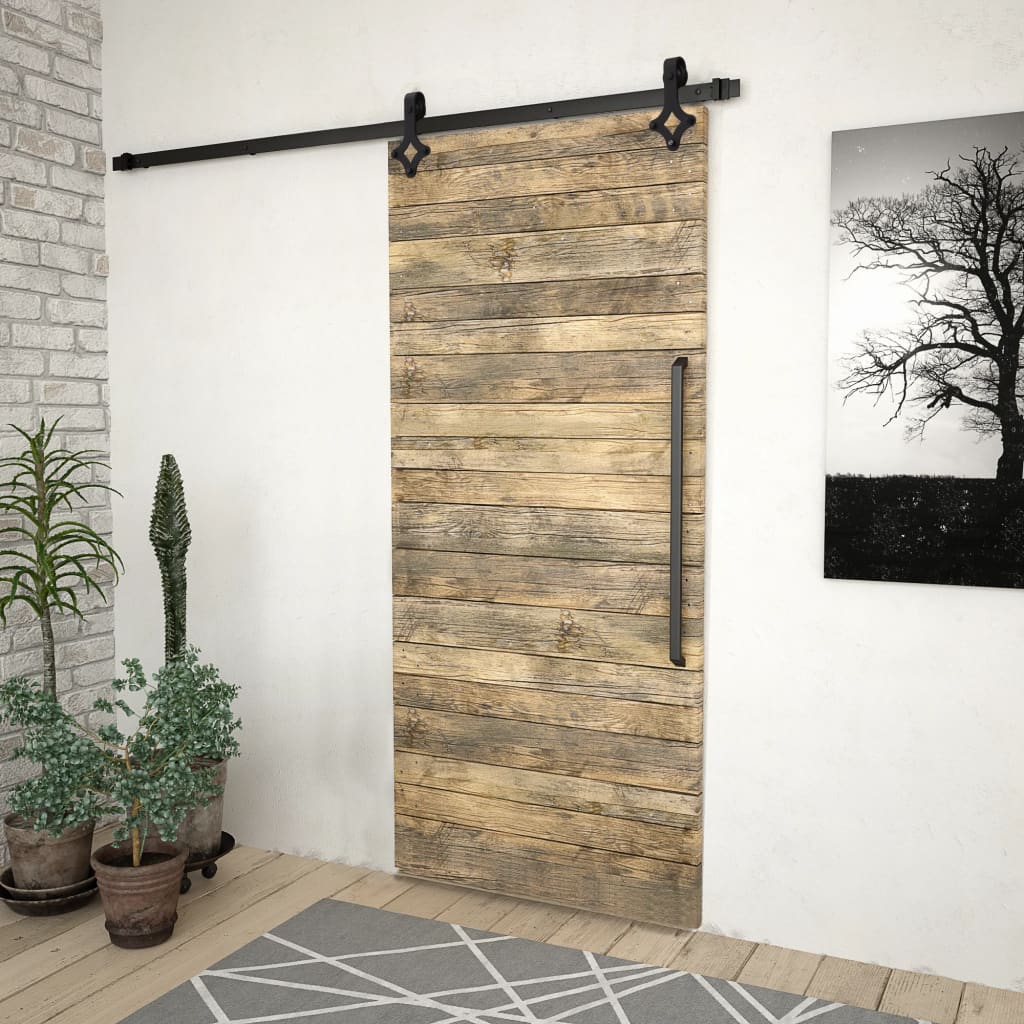 Doos met onderdelen voor schuifdeur SKIEN 200 cm staal zwart is nu te koop bij PeponiXL, paradijselijk wonen!