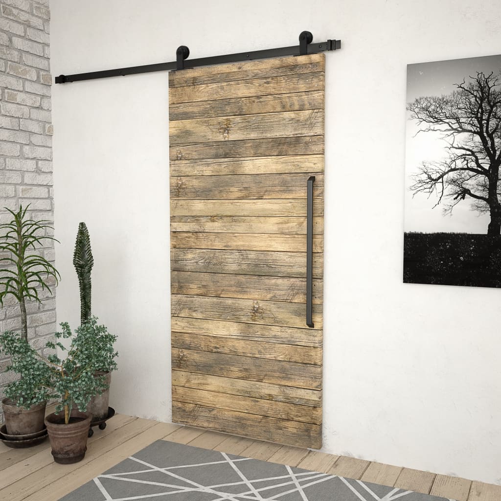 Doos met onderdelen voor schuifdeur SKIEN 183 cm staal zwart is nu te koop bij PeponiXL, paradijselijk wonen!