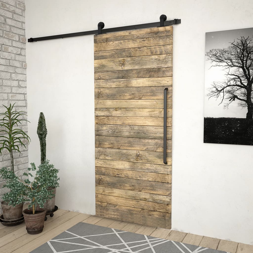 Doos met onderdelen voor schuifdeur SKIEN 200 cm staal zwart is nu te koop bij PeponiXL, paradijselijk wonen!