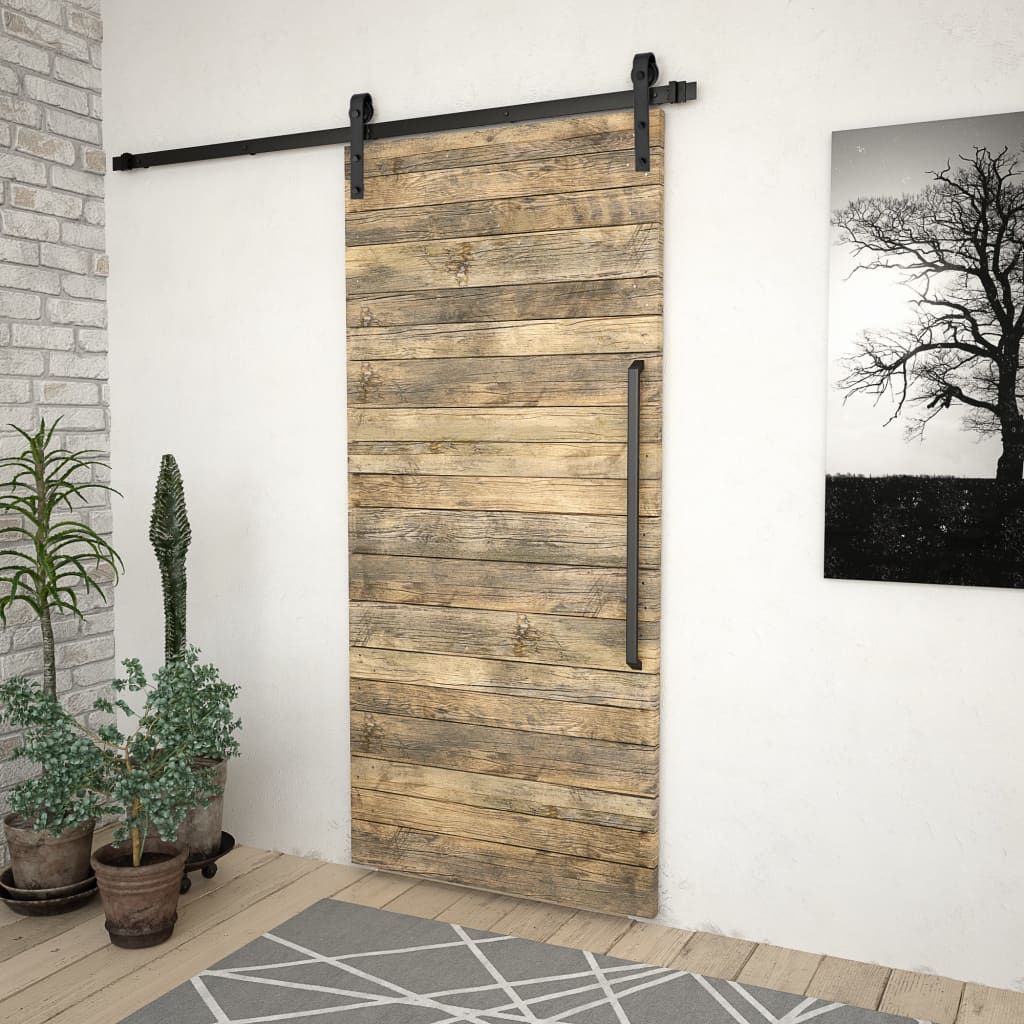 Doos met onderdelen voor schuifdeur SKIEN 183 cm staal zwart is nu te koop bij PeponiXL, paradijselijk wonen!