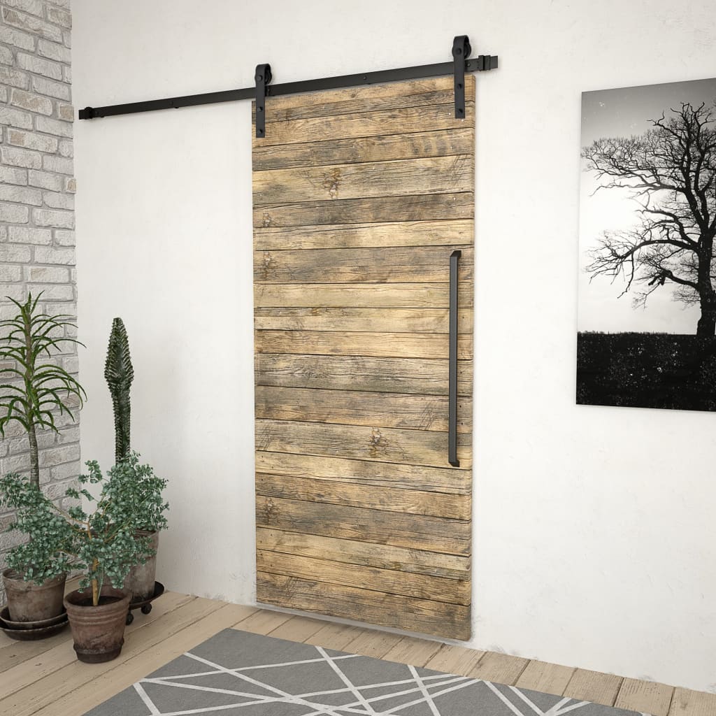Doos met onderdelen voor schuifdeur SKIEN 200 cm staal zwart is nu te koop bij PeponiXL, paradijselijk wonen!