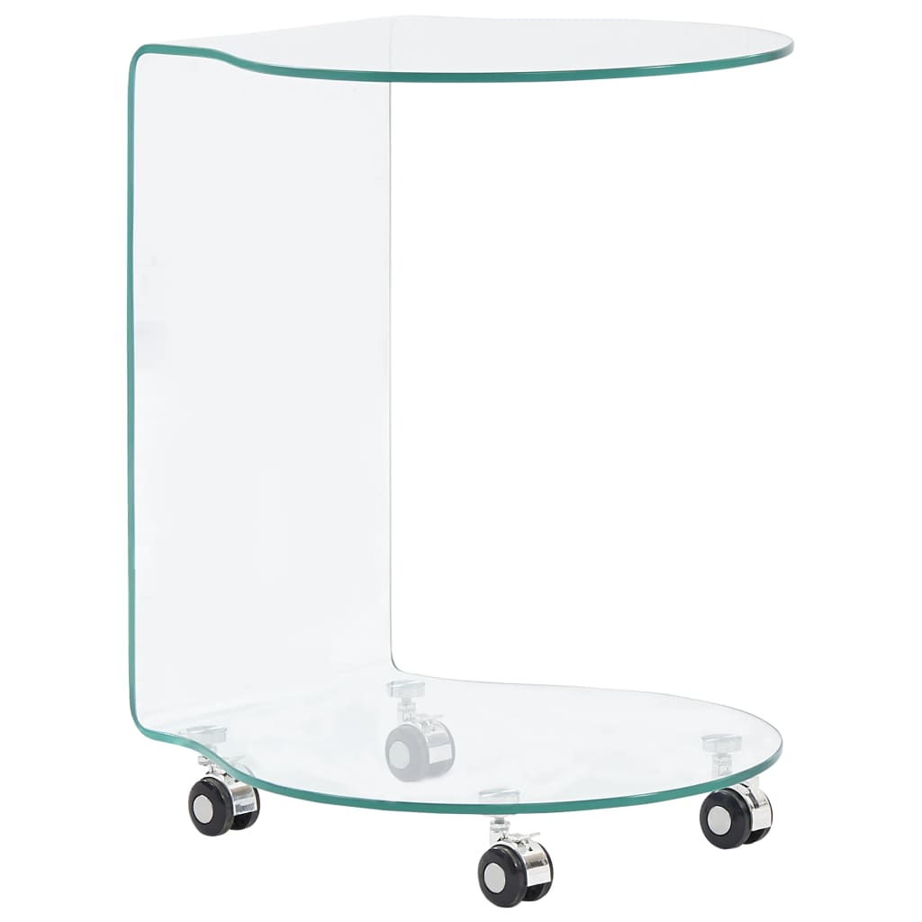 Salontafel 45x40x58 cm gehard glas is nu te koop bij PeponiXL, paradijselijk wonen!
