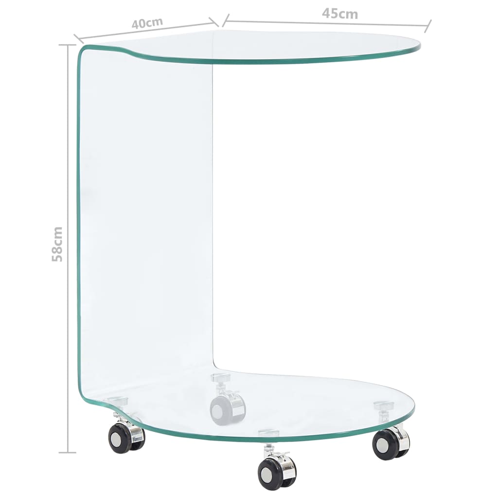 Salontafel 45x40x58 cm gehard glas is nu te koop bij PeponiXL, paradijselijk wonen!
