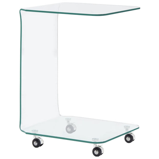 Salontafel 45x40x63 cm gehard glas is nu te koop bij PeponiXL, paradijselijk wonen!