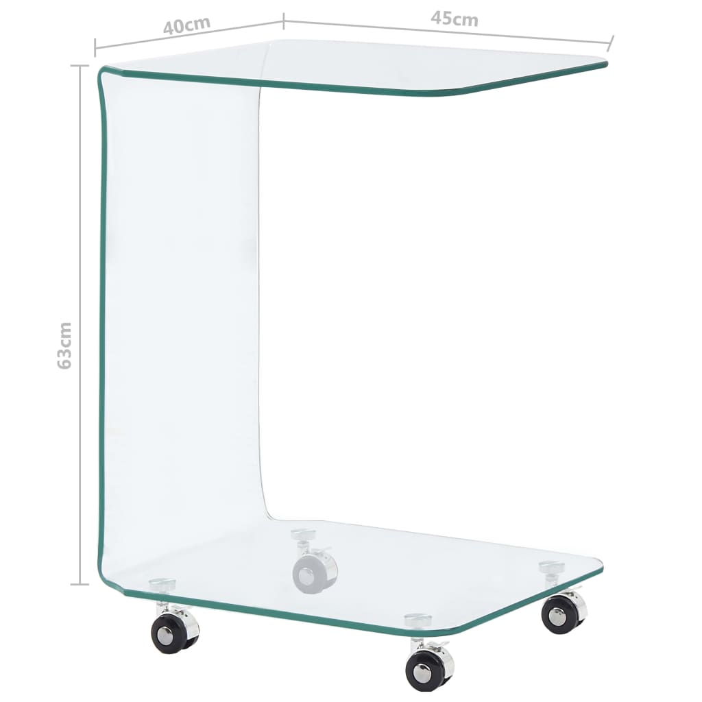 Salontafel 45x40x63 cm gehard glas is nu te koop bij PeponiXL, paradijselijk wonen!