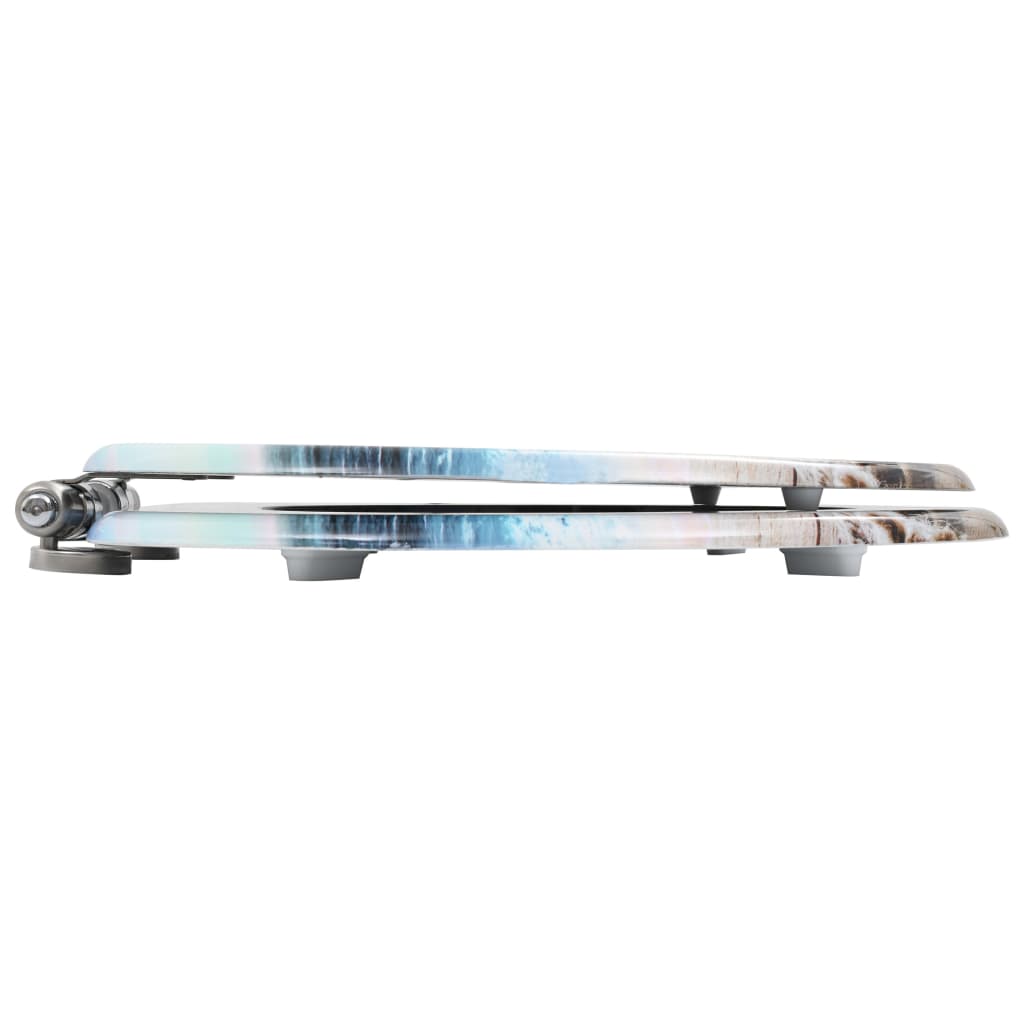 Toiletbrillen 2 st met soft-close deksels MDF mosselontwerp is nu te koop bij PeponiXL, paradijselijk wonen!