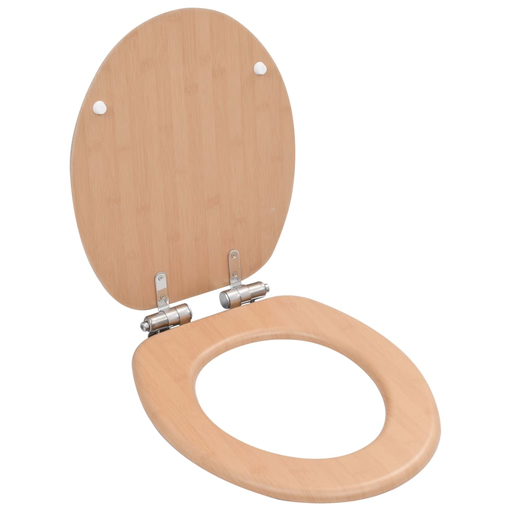 Toiletbrillen 2 st met soft-close deksels MDF bamboeontwerp is nu te koop bij PeponiXL, paradijselijk wonen!