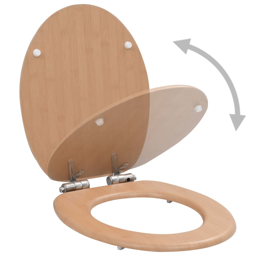 Toiletbrillen 2 st met soft-close deksels MDF bamboeontwerp is nu te koop bij PeponiXL, paradijselijk wonen!