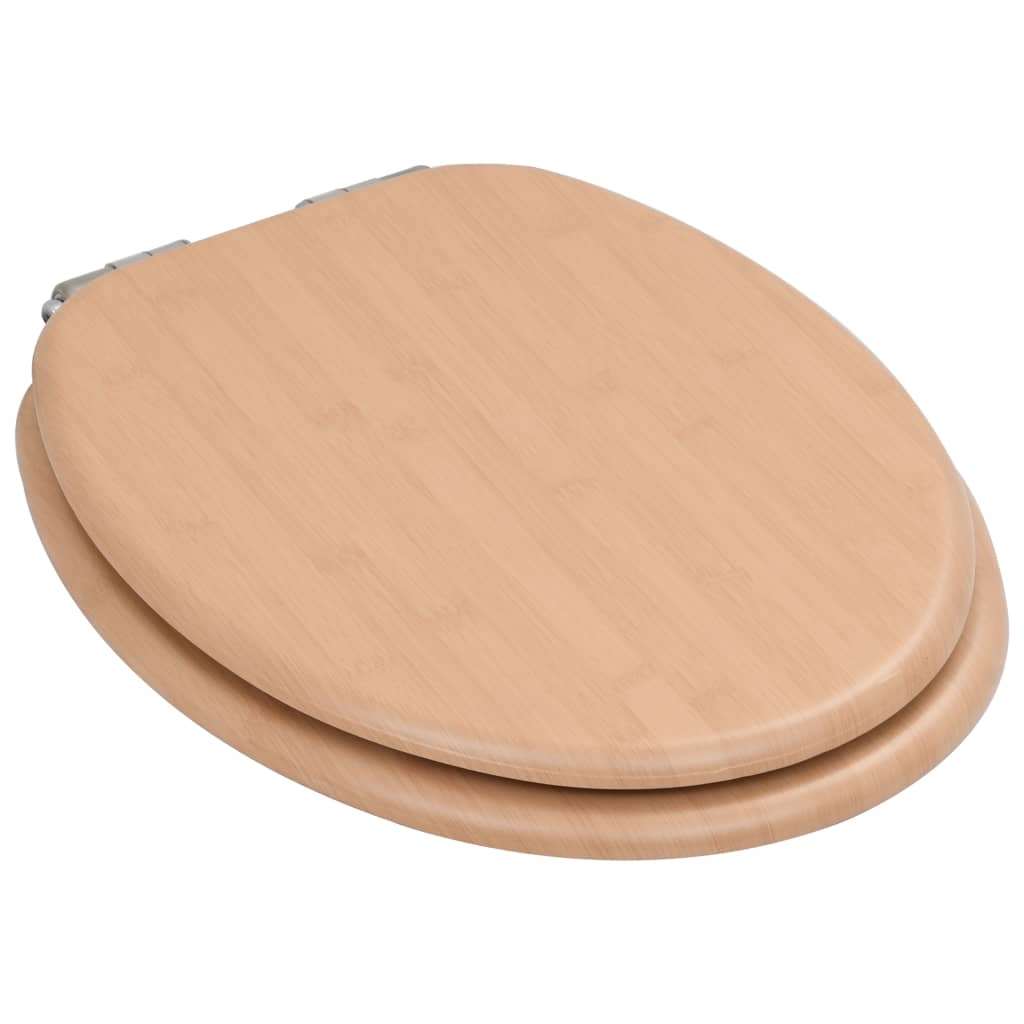 Toiletbrillen 2 st met soft-close deksels MDF bamboeontwerp is nu te koop bij PeponiXL, paradijselijk wonen!