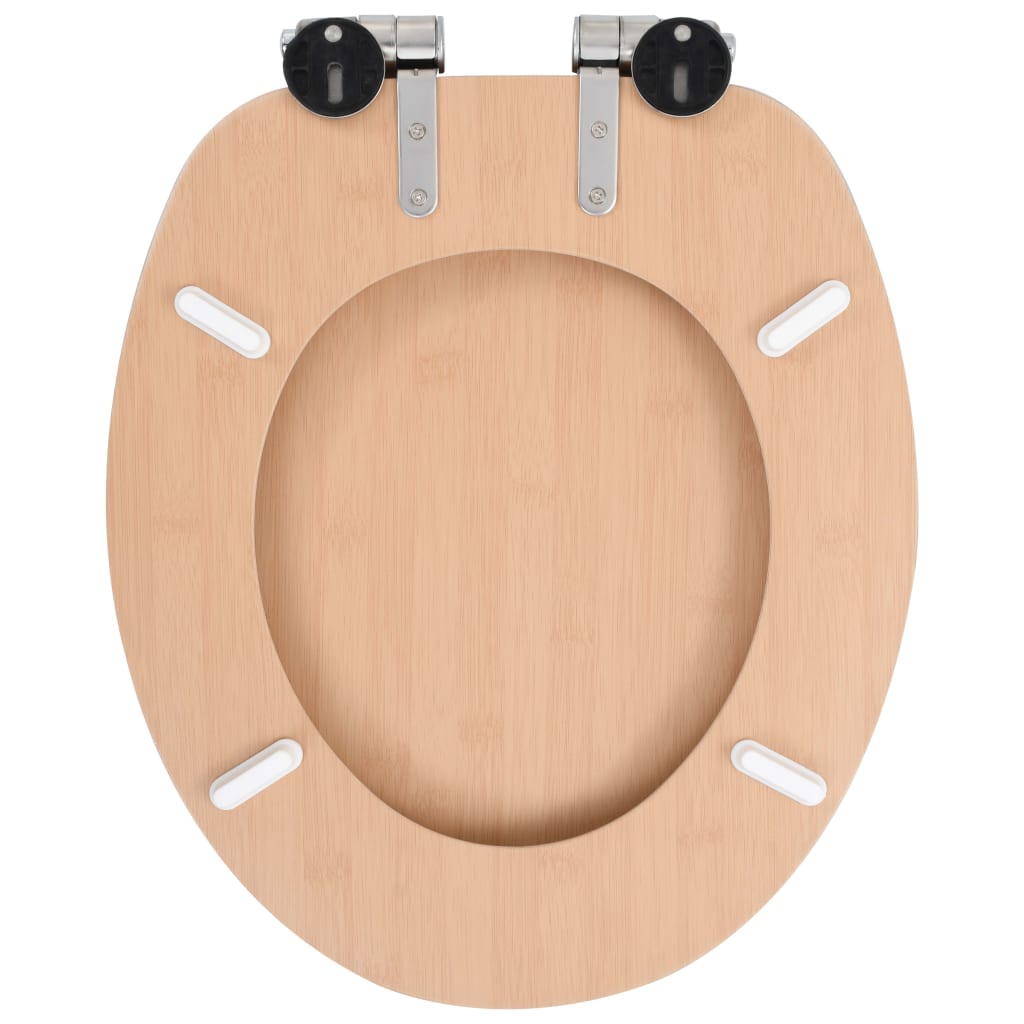 Toiletbrillen 2 st met soft-close deksels MDF bamboeontwerp is nu te koop bij PeponiXL, paradijselijk wonen!