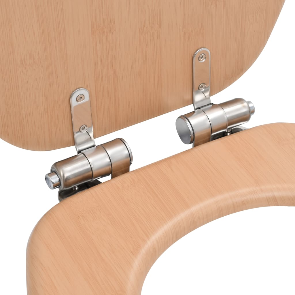 Toiletbrillen 2 st met soft-close deksels MDF bamboeontwerp is nu te koop bij PeponiXL, paradijselijk wonen!