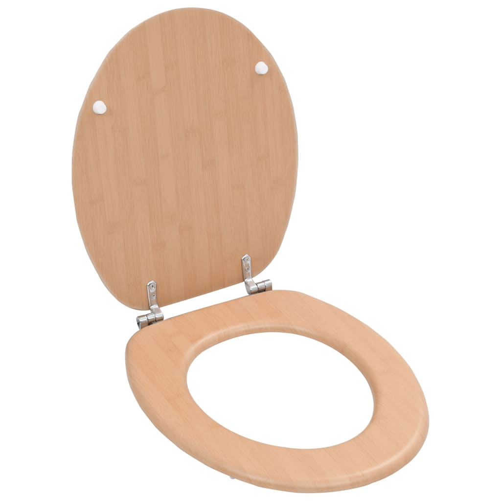 Toiletbrillen 2 st met deksels bamboeontwerp MDF is nu te koop bij PeponiXL, paradijselijk wonen!