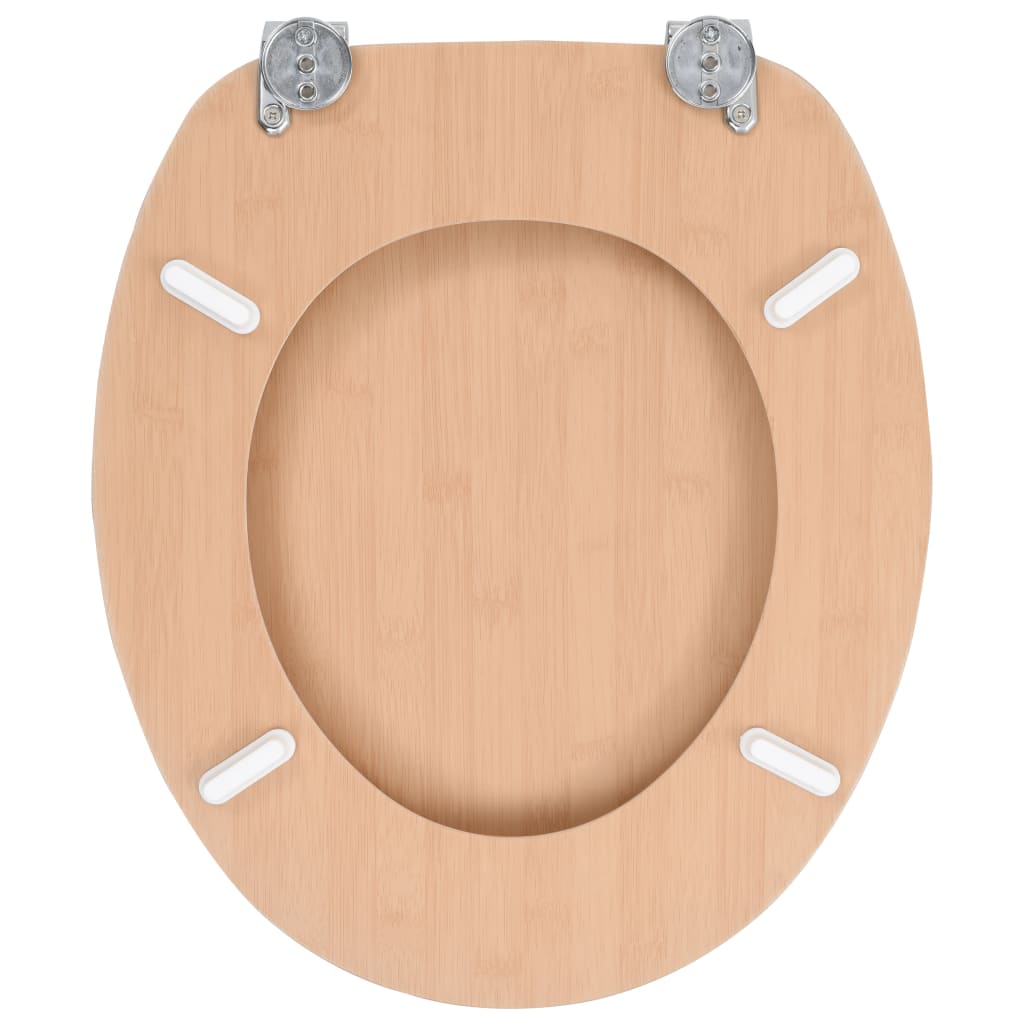 Toiletbrillen 2 st met deksels bamboeontwerp MDF is nu te koop bij PeponiXL, paradijselijk wonen!