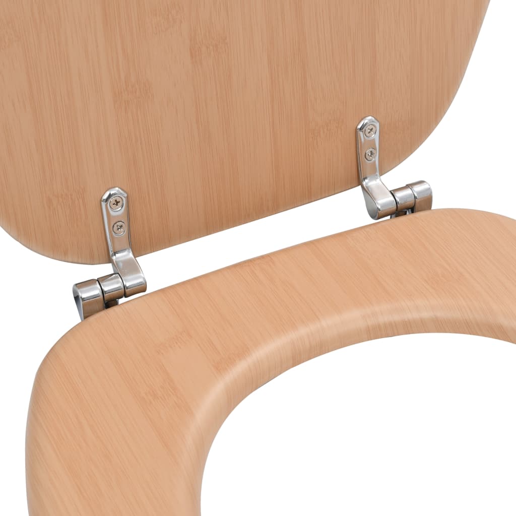 Toiletbrillen 2 st met deksels bamboeontwerp MDF is nu te koop bij PeponiXL, paradijselijk wonen!