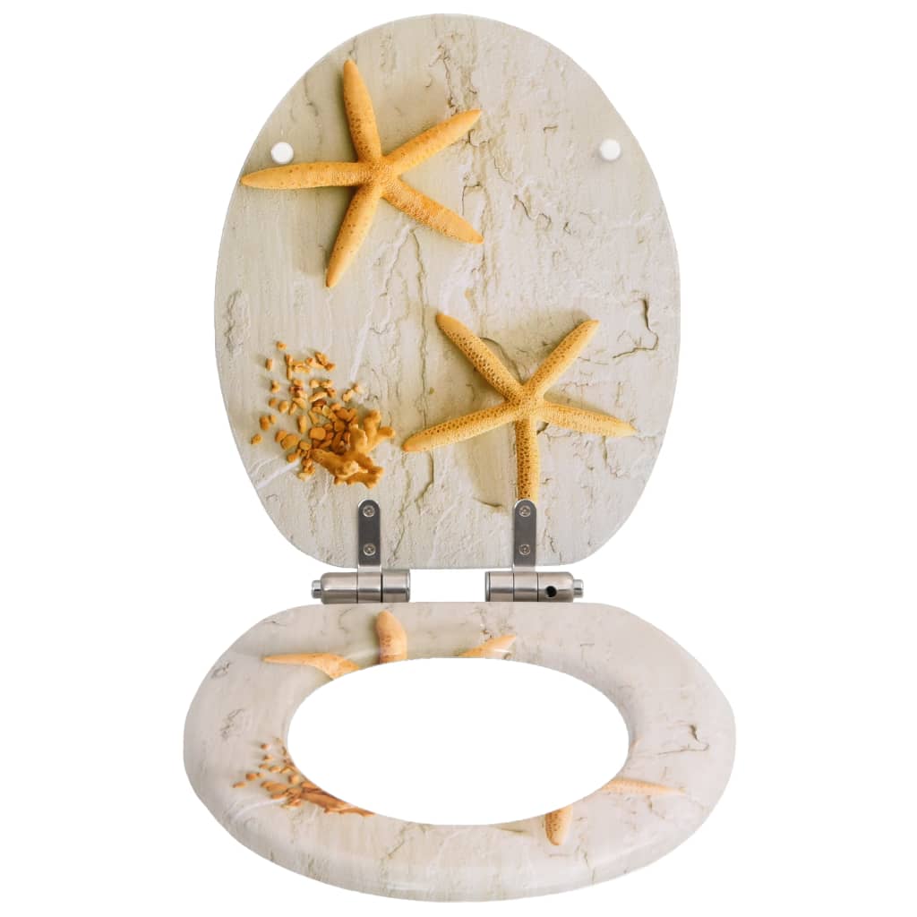 Toiletbrillen 2 st met soft-close deksels MDF zeesterontwerp is nu te koop bij PeponiXL, paradijselijk wonen!