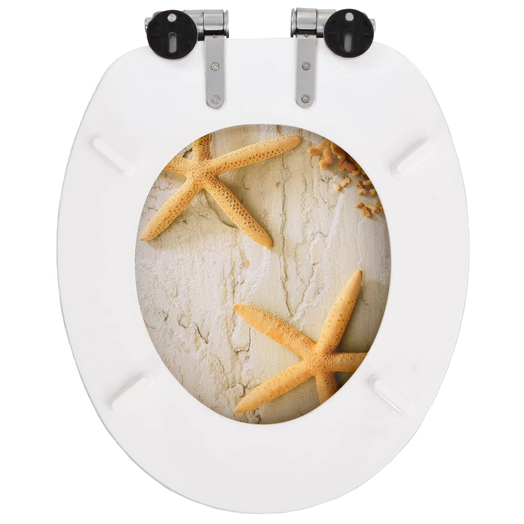 Toiletbrillen 2 st met soft-close deksels MDF zeesterontwerp is nu te koop bij PeponiXL, paradijselijk wonen!