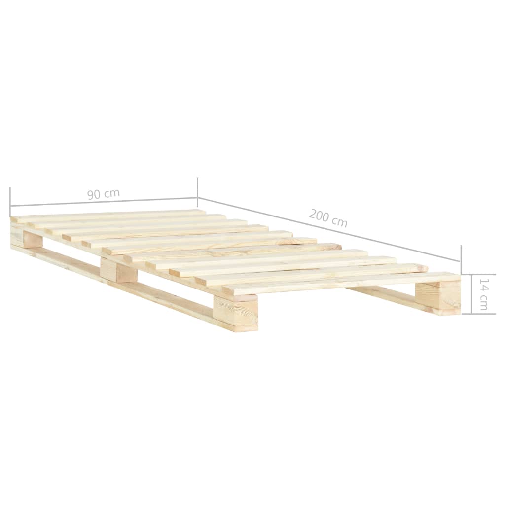 Bedframe pallet massief grenenhout 90x200 cm is nu te koop bij PeponiXL, paradijselijk wonen!