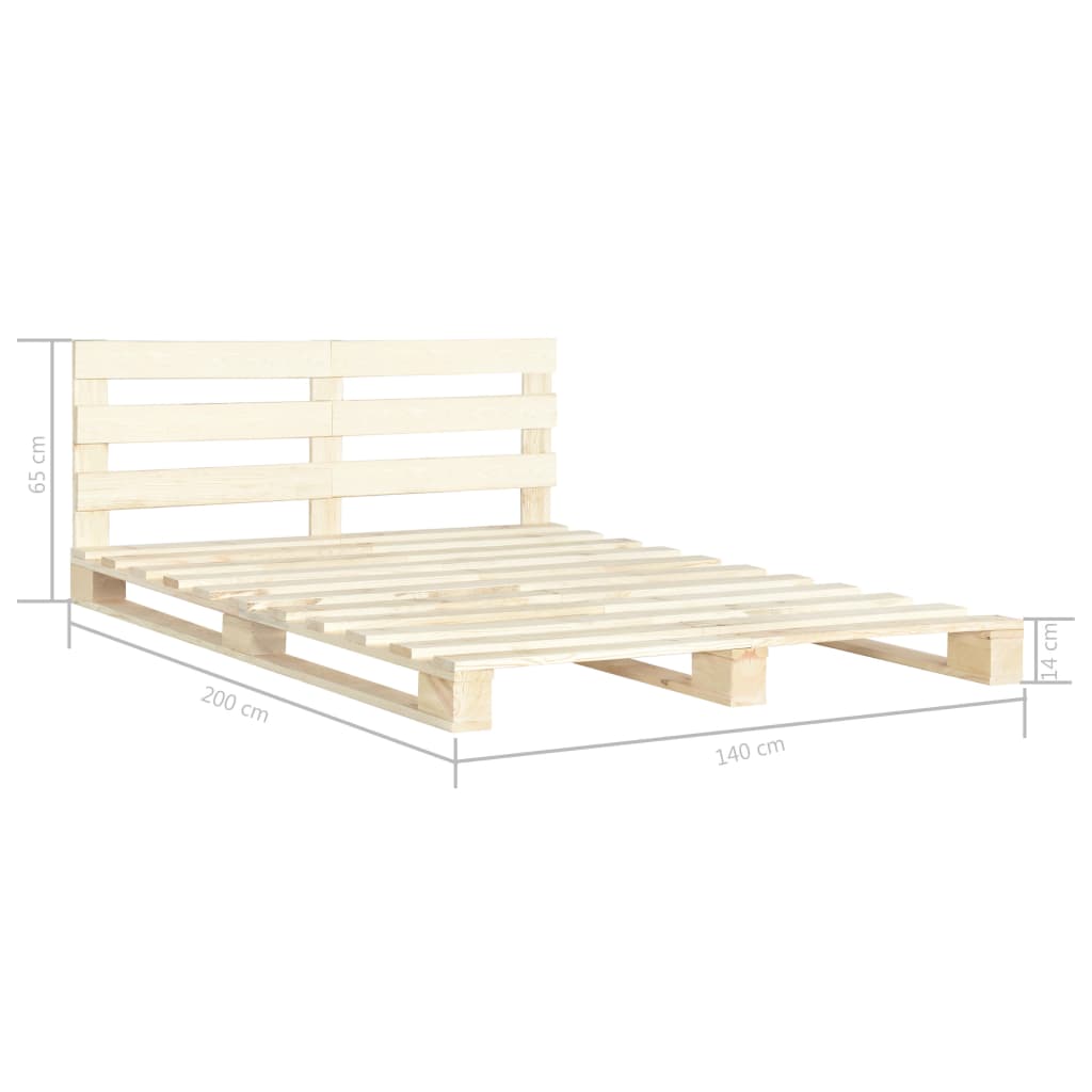 Bedframe pallet massief grenenhout 140x200 cm is nu te koop bij PeponiXL, paradijselijk wonen!