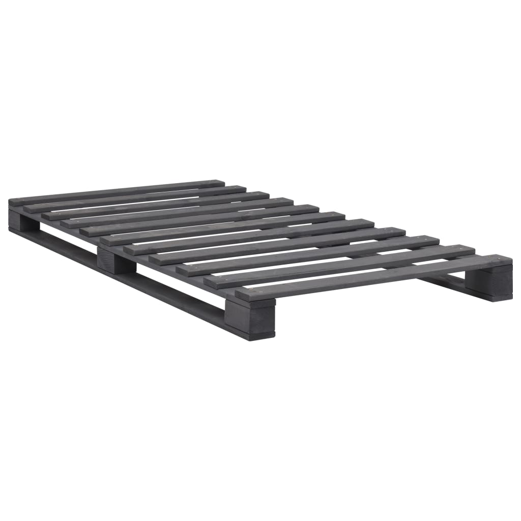 Bedframe pallet massief grenenhout grijs 90x200 cm is nu te koop bij PeponiXL, paradijselijk wonen!
