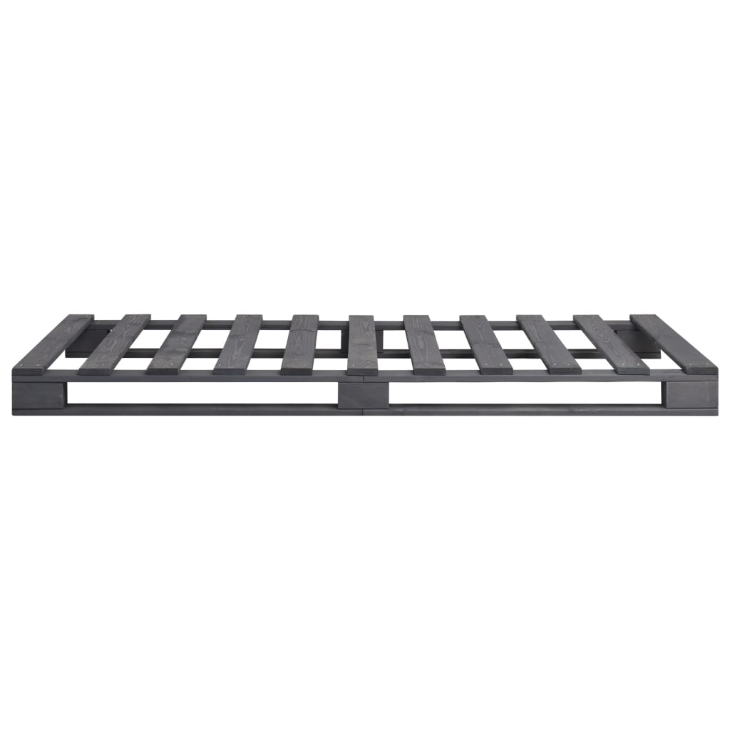 Bedframe pallet massief grenenhout grijs 90x200 cm is nu te koop bij PeponiXL, paradijselijk wonen!
