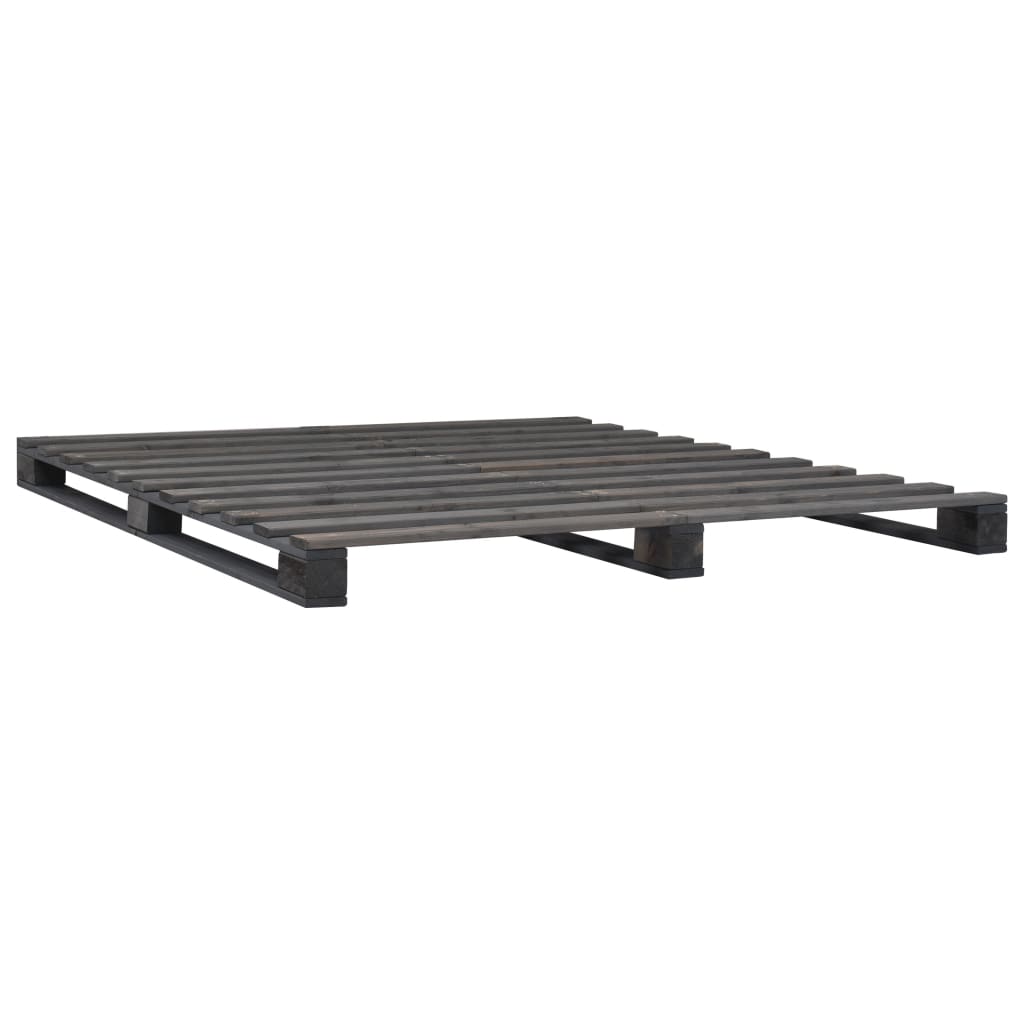 Bedframe pallet massief grenenhout grijs 120x200 cm is nu te koop bij PeponiXL, paradijselijk wonen!