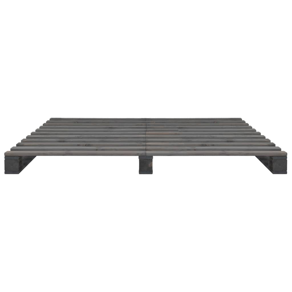 Bedframe pallet massief grenenhout grijs 120x200 cm is nu te koop bij PeponiXL, paradijselijk wonen!