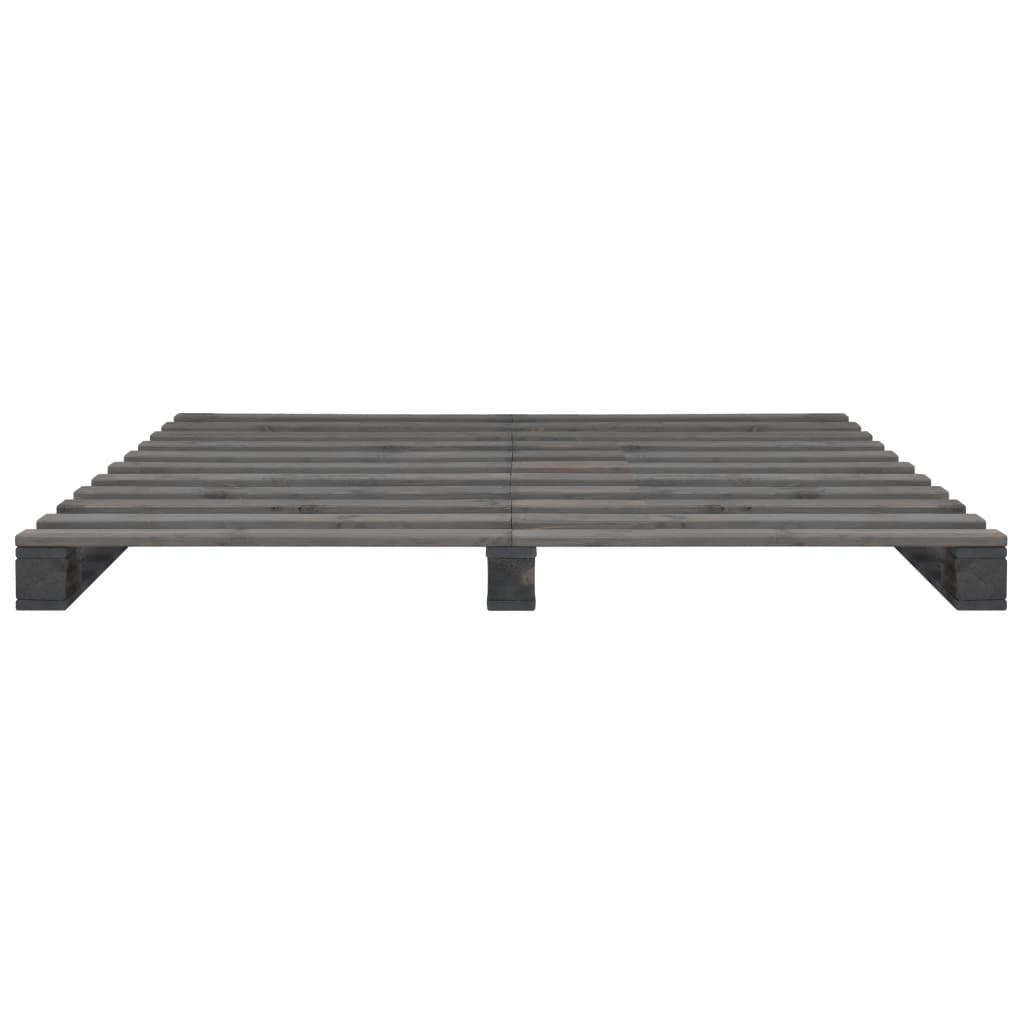 Bedframe pallet massief grenenhout grijs 140x200 cm is nu te koop bij PeponiXL, paradijselijk wonen!