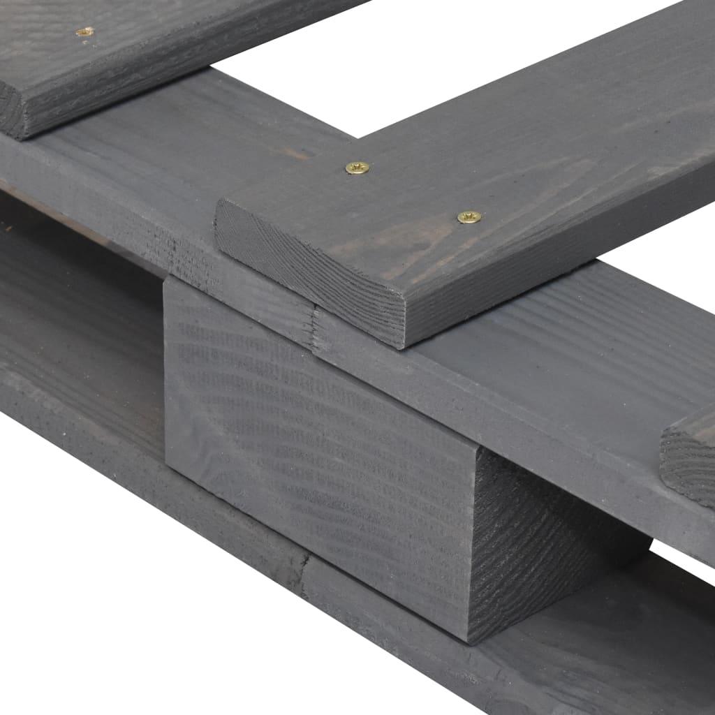 Bedframe pallet massief grenenhout grijs 140x200 cm is nu te koop bij PeponiXL, paradijselijk wonen!