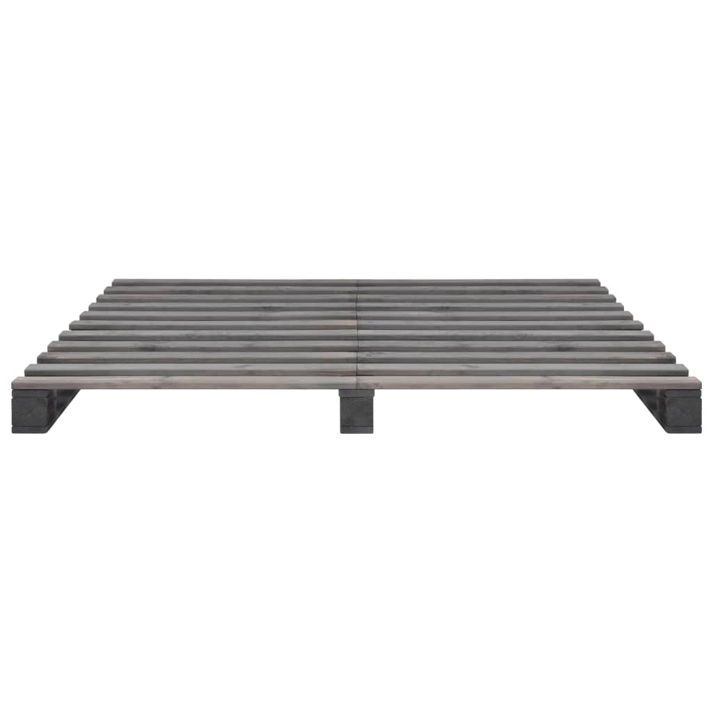 Bedframe pallet massief grenenhout grijs 160x200 cm is nu te koop bij PeponiXL, paradijselijk wonen!