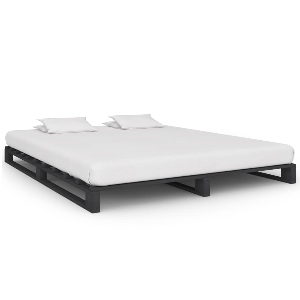 Bedframe pallet massief grenenhout grijs 180x200 cm is nu te koop bij PeponiXL, paradijselijk wonen!