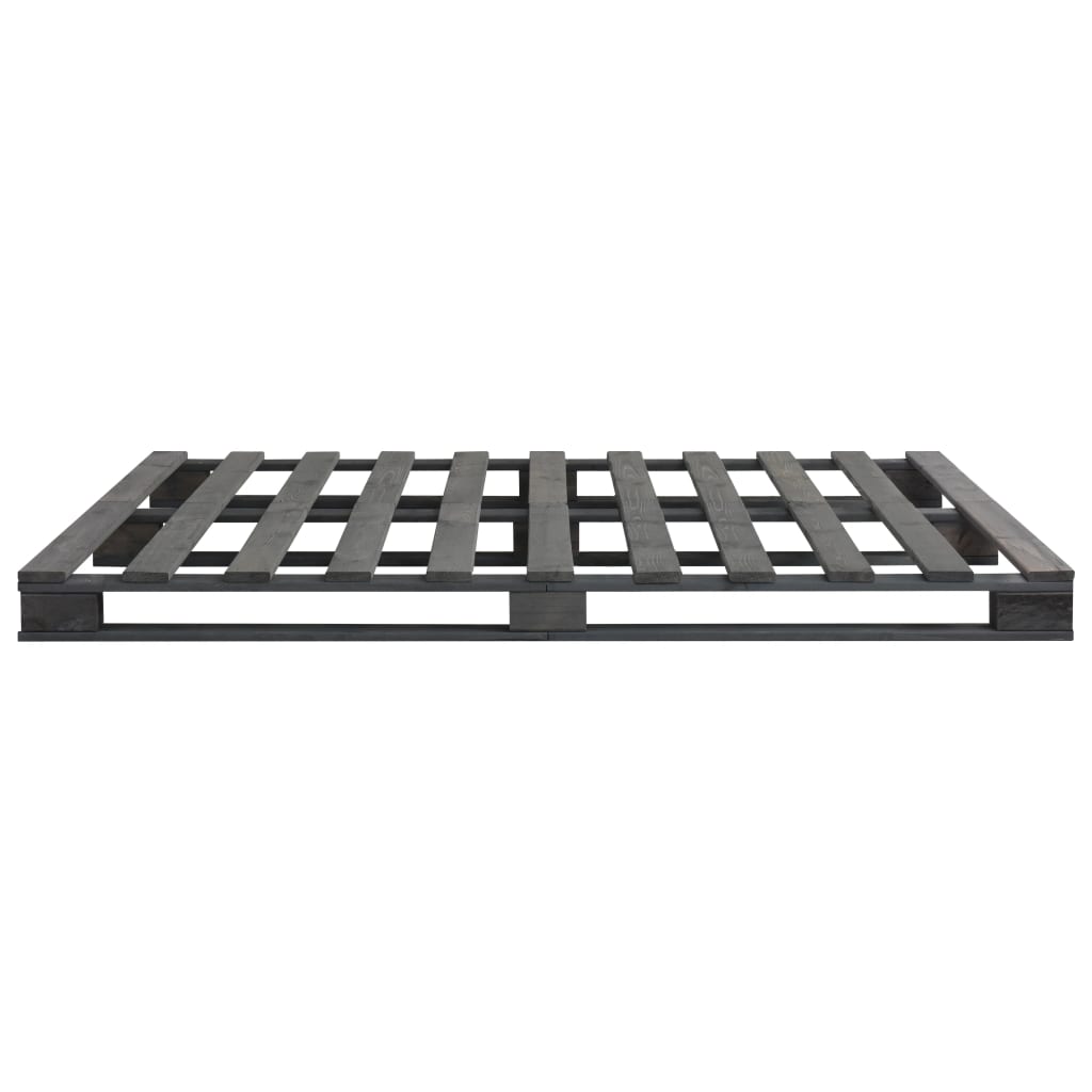 Bedframe pallet massief grenenhout grijs 200x200 cm is nu te koop bij PeponiXL, paradijselijk wonen!
