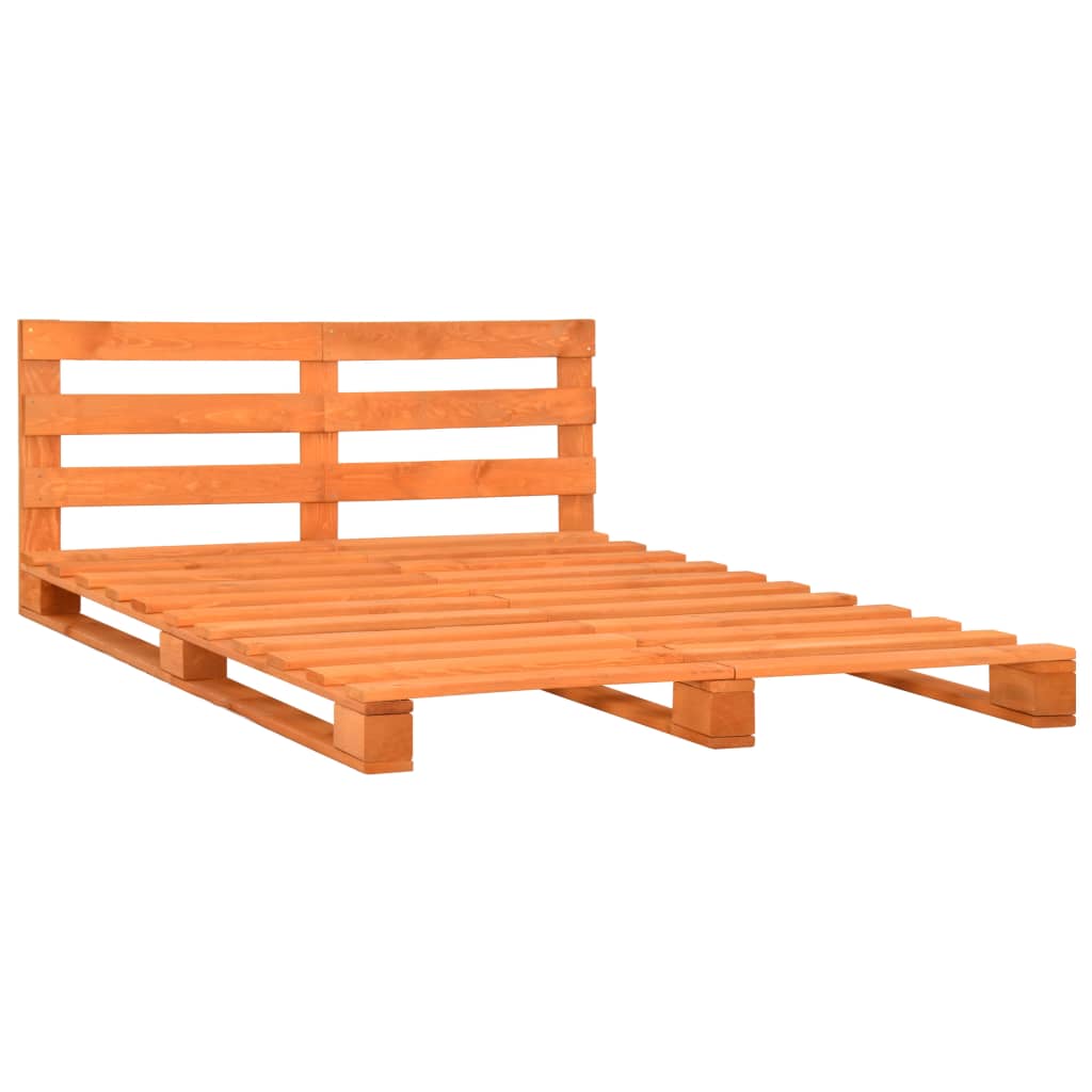 Bedframe pallet massief grenenhout bruin 120x200 cm is nu te koop bij PeponiXL, paradijselijk wonen!