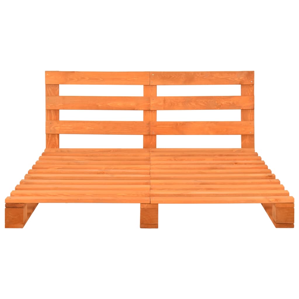 Bedframe pallet massief grenenhout bruin 120x200 cm is nu te koop bij PeponiXL, paradijselijk wonen!