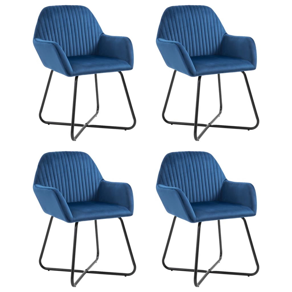 Eetkamerstoelen 4 st fluweel blauw is nu te koop bij PeponiXL, paradijselijk wonen!