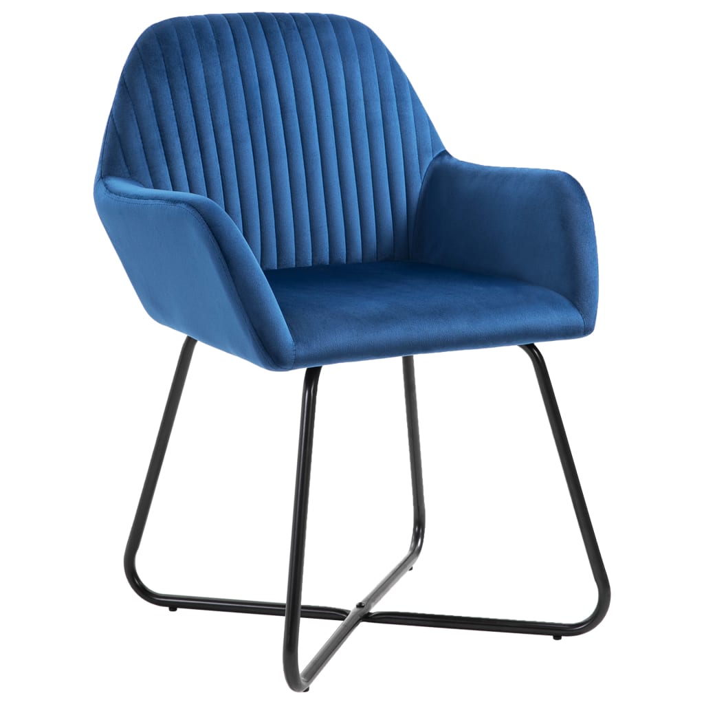 Eetkamerstoelen 4 st fluweel blauw is nu te koop bij PeponiXL, paradijselijk wonen!