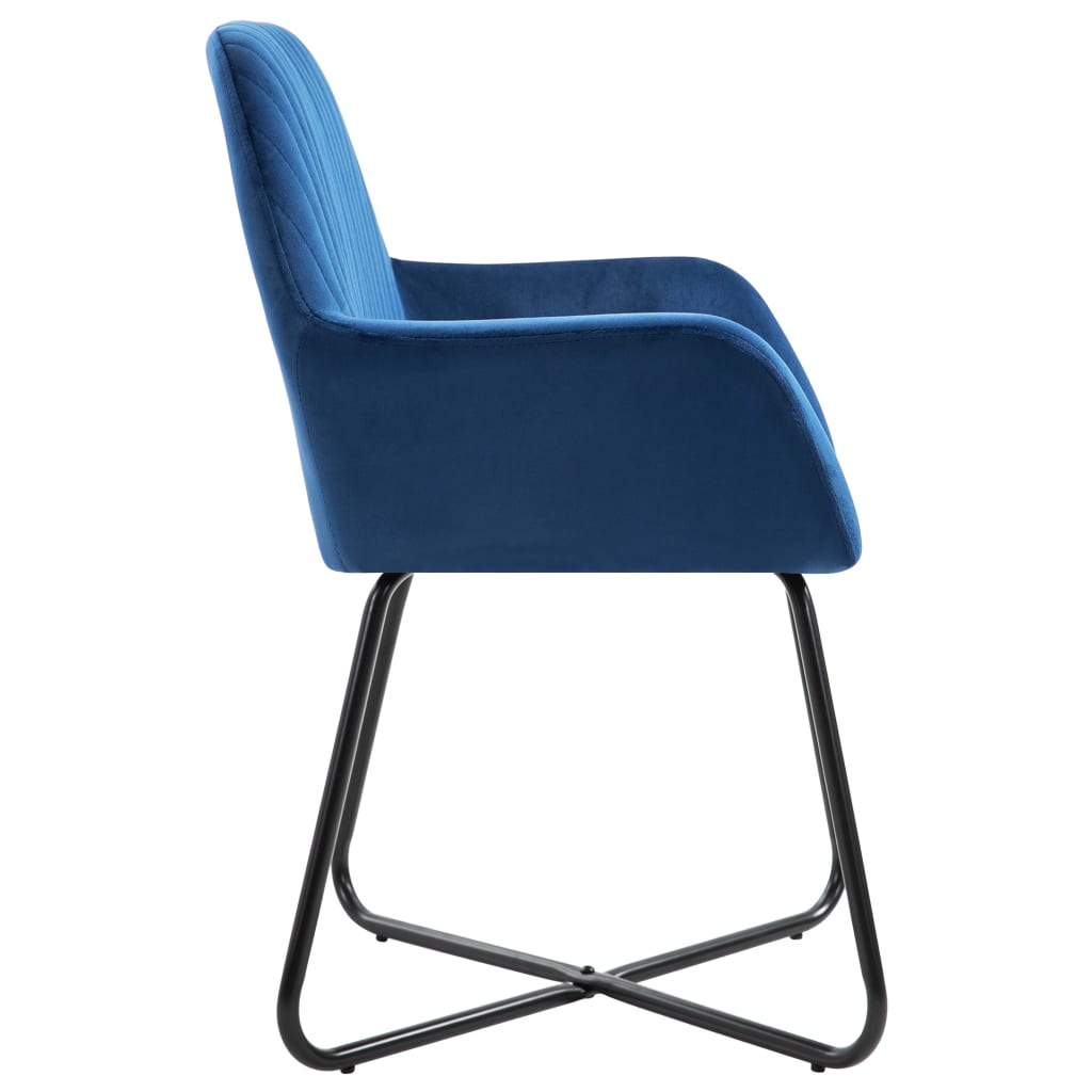 Eetkamerstoelen 4 st fluweel blauw is nu te koop bij PeponiXL, paradijselijk wonen!