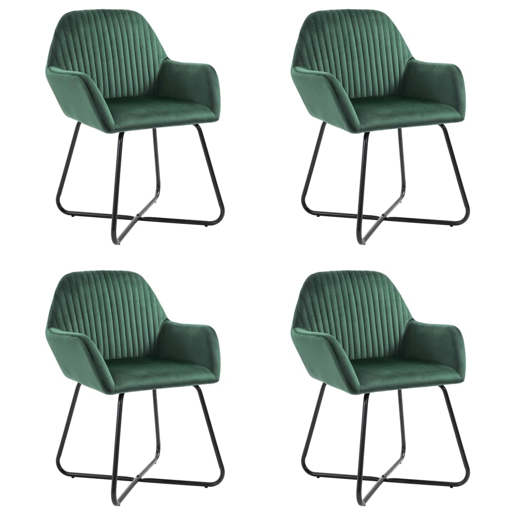 Eetkamerstoelen 4 st fluweel groen is nu te koop bij PeponiXL, paradijselijk wonen!