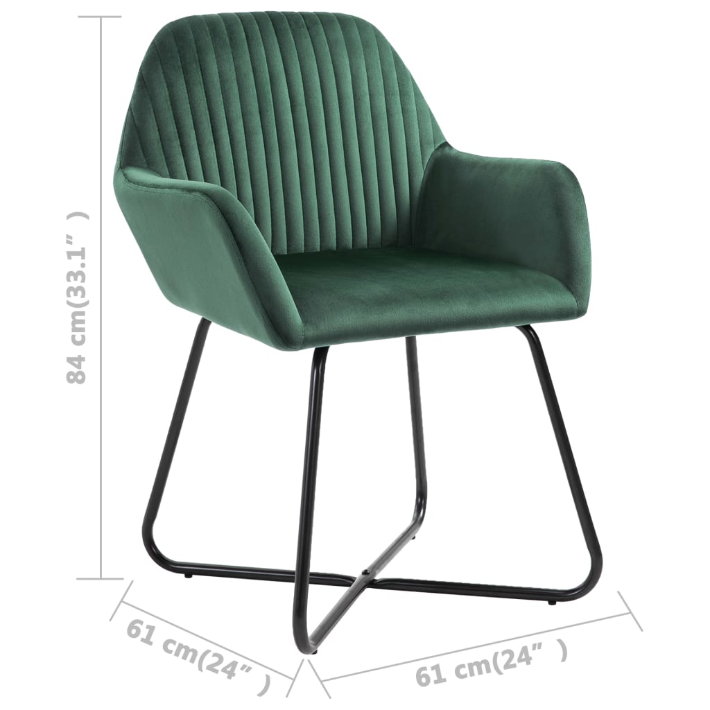 Eetkamerstoelen 4 st fluweel groen is nu te koop bij PeponiXL, paradijselijk wonen!