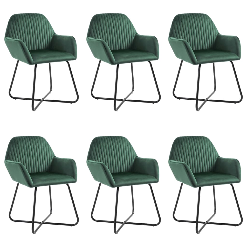 Eetkamerstoelen 6 st fluweel groen is nu te koop bij PeponiXL, paradijselijk wonen!